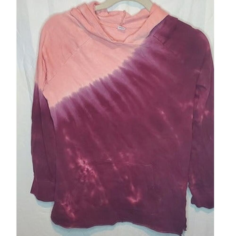 Girls Old Navy Tie Dye Hoodie Sweater Orange Burgundy Size XL